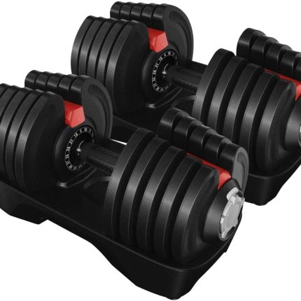 Adjustable Dumbbells Set - 90LB Pair - Fast Adjusting